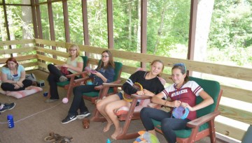 WeHaKee campers knitting