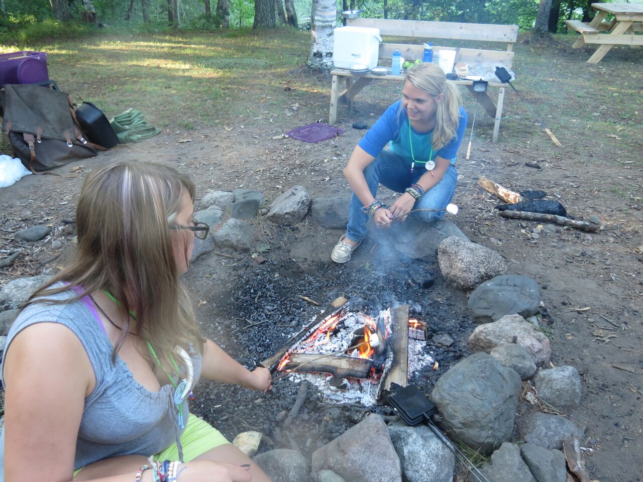 WeHaKee Campers Roasting Marshmallows