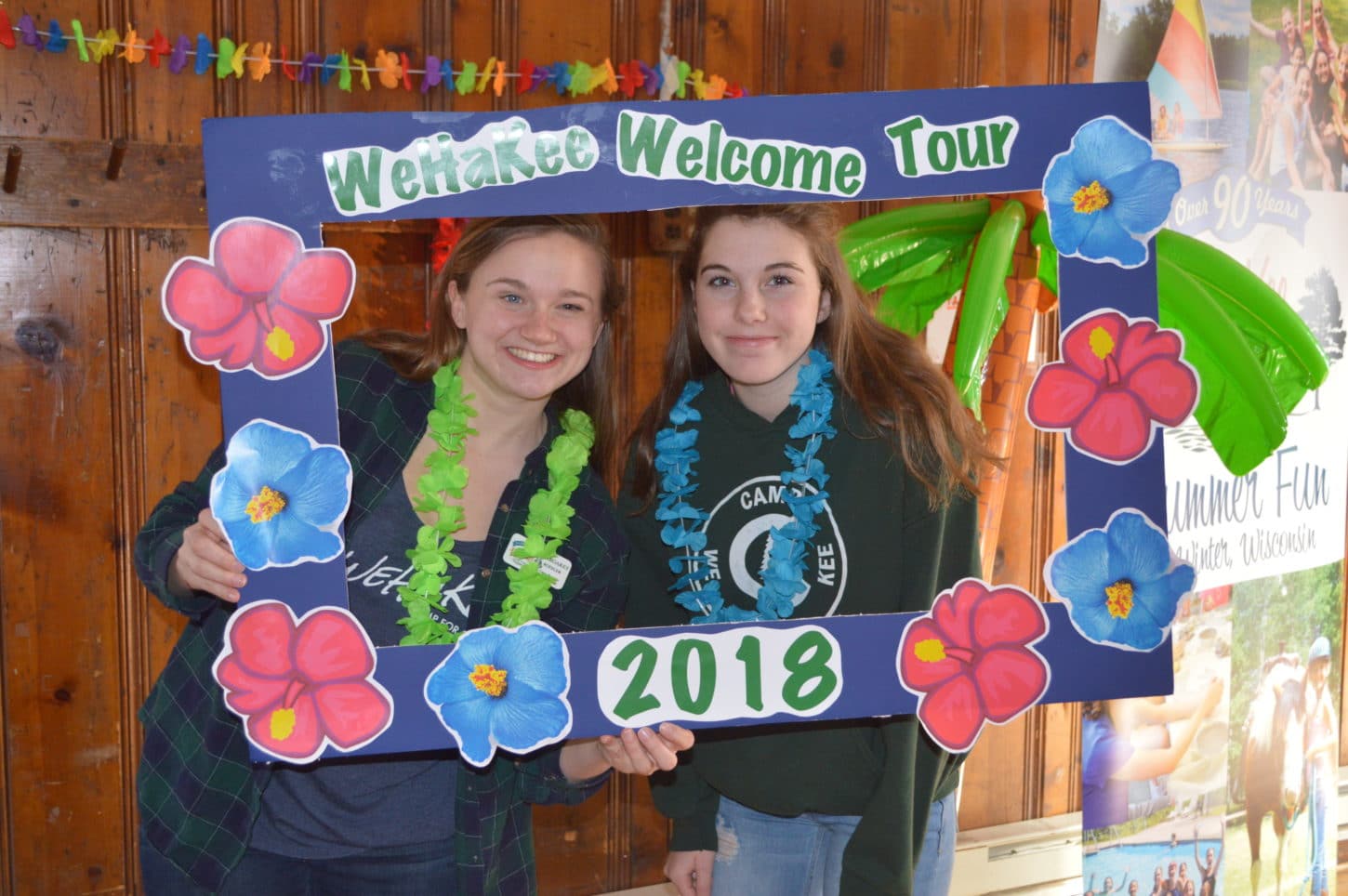 WeHaKee Camp for Girls 2018 Welcome Tour signage.